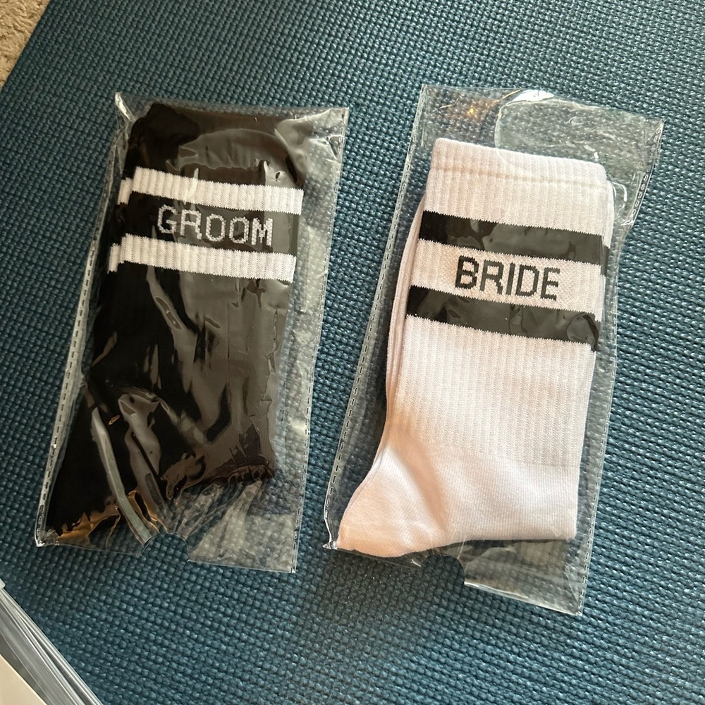 Groom and Bride Socks Set - Black and White